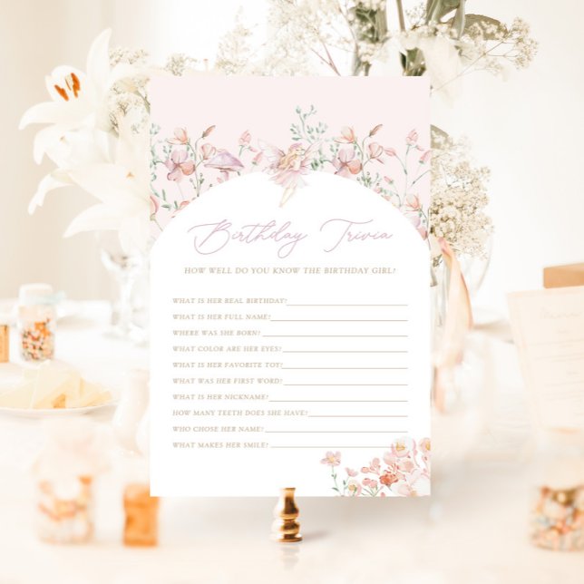 Fairy Girls Rosa Birthday Trivia Game (Skapare uppladdad)