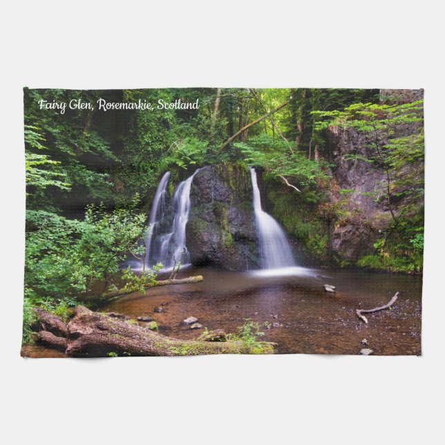 Fairy Glen Vattenfall Te town från köket Kökshandduk (Horisontell)