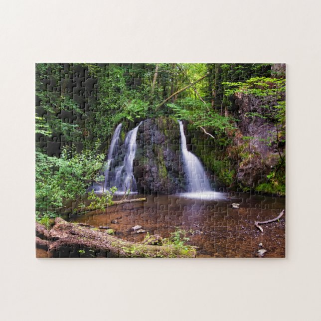 Fairy Glen Waterfall, Rosemarkie Jigszawa puzzle Pussel (Horisontell)