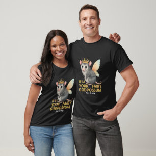 Fairy Godpossum Cute Opossum med Krona och Vingar T Shirt