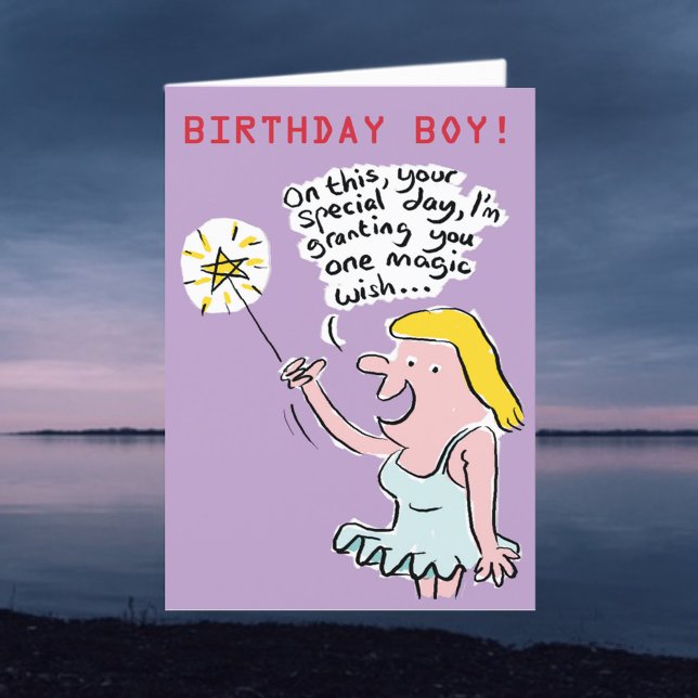 Fairy Grants a Magic Wish. Rude Birthday Helgkort (Skapare uppladdad)