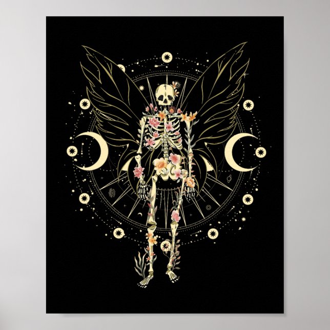 Fairy Grunge Fairycore Aesthetic Butterfly Skeleto Poster (Framsidan)