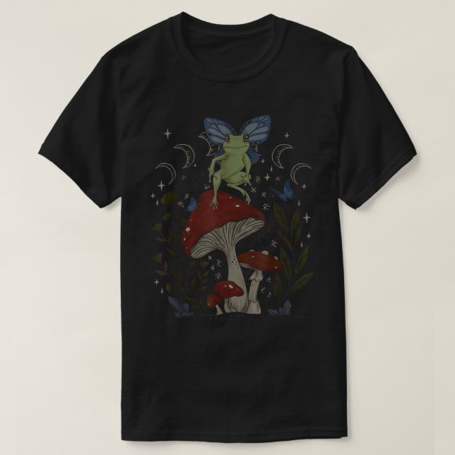 Fairy Grunge Fairycore Aesthetic Frog Mushroom Dar T Shirt (Design framsida)