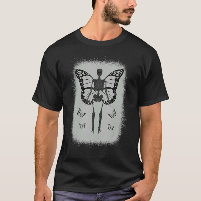 Fairy Grunge Fairycore Aesthetic Skeleton Butterfl T Shirt (Framsida)