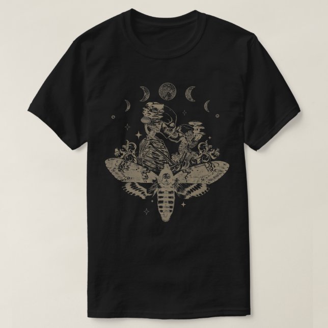 Fairy Grunge Fairycore Aesthetic Skeleton Goth Lun T Shirt (Design framsida)