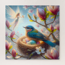 Fairy Guardian and Songbird Spring Nest Pussel