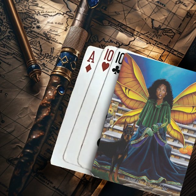 Fairy Guardian Doberman Hund Casinokort (Skapare uppladdad)