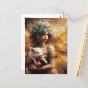 Fairy Holding a Young Gris Vykort