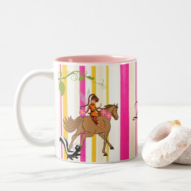 Fairy Horse Skunk Rand Rosa Mugg (Med munk)