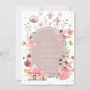 Fairy House - Boho Wildblomma Baby Shower Inbjudningar