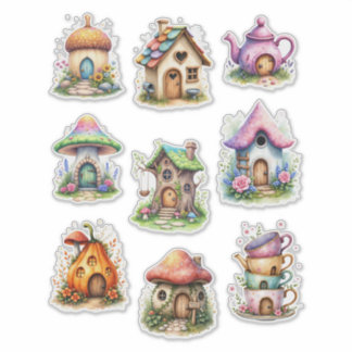 Fairy Houses Style #2 Sticker Sheet Klistermärken
