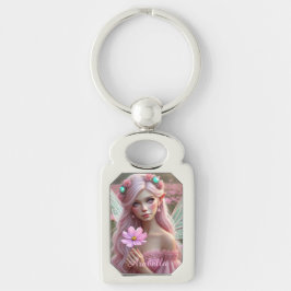Fairy i Cosmos Rektangulärt Silverfärgad Nyckelring