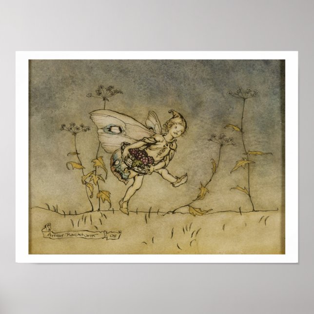 Fairy, illustration från "A Midsommar Night's Drea Poster (Framsidan)