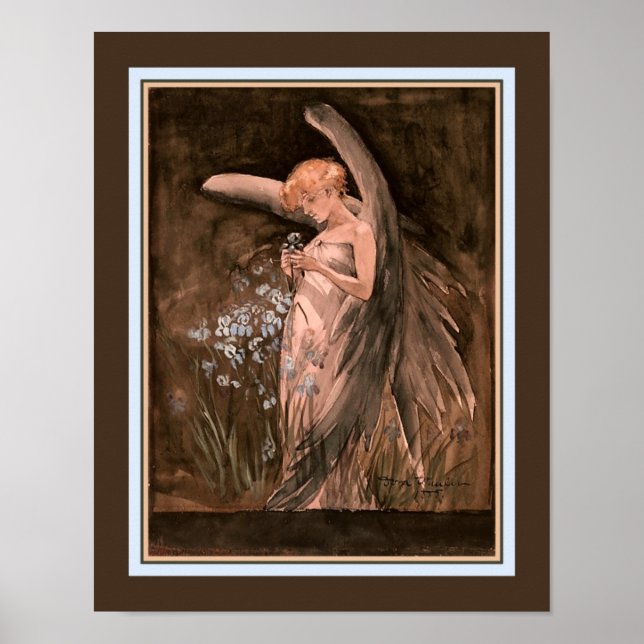 "Fairy in Irises" Doris Wheeler ca. 1888 Poster (Framsidan)