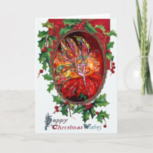 FAIRY IN RED, Lycklig Jul Önskemål Helgkort