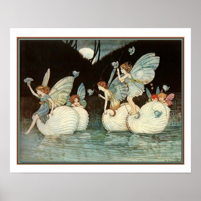 "Fairy Island" ca 1916 av Ida Outhwaite Poster (Framsidan)