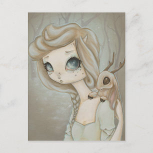 Fairy Jackalope - vykort för fantasi-konst
