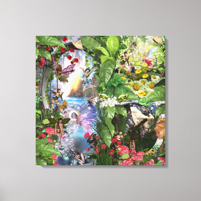 Fairy Kingdom forest dreamland fantasi Canvastryck (Framsida)