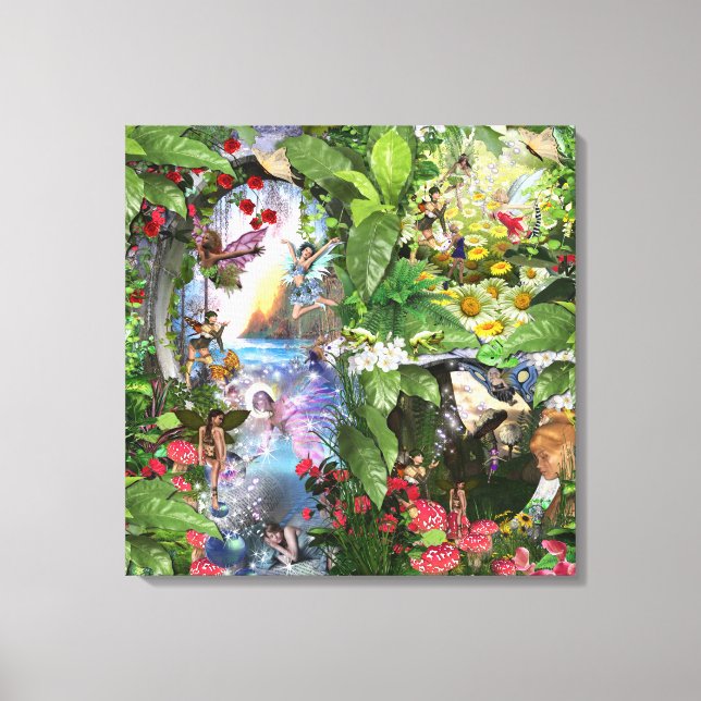 Fairy Kingdom forest dreamland fantasi Canvastryck (Framsida)