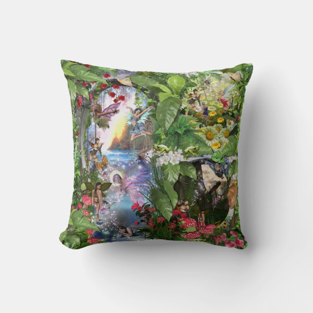 Fairy Kingdom forest dreamland fantasi Kudde (Framsida)
