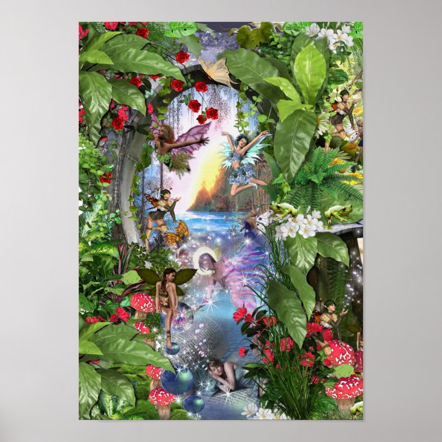 Fairy Kingdom forest dreamland fantasi Poster (Framsidan)