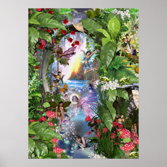 Fairy Kingdom forest dreamland fantasi Poster (Framsidan)