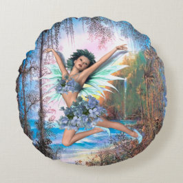 Fairy Kingdom forest dreamland fantasi Rund Kudde