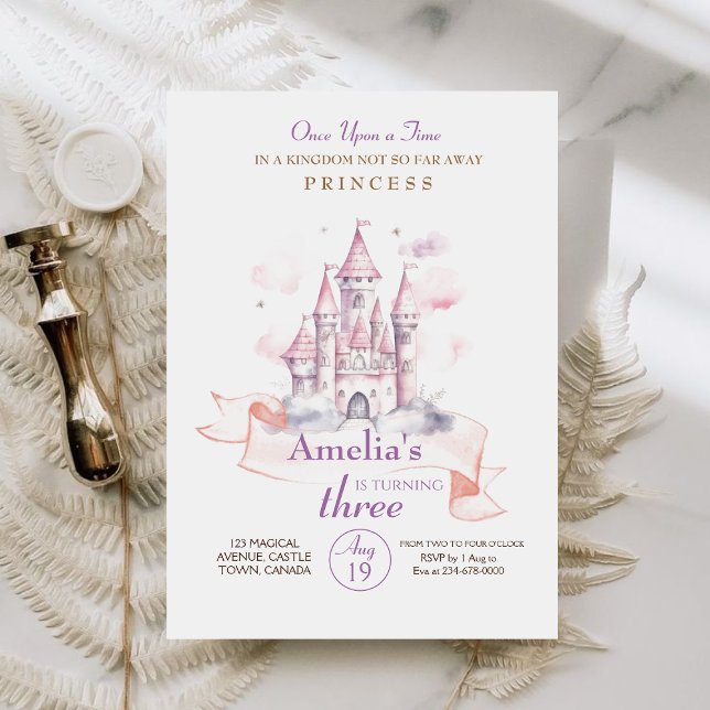 Fairy Kingdom Princess Födelsedagsfest Inbjudningar (Skapare uppladdad)
