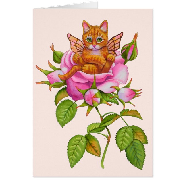 Fairy Kitten Resting i Ro Hälsningskort (Framsidan)
