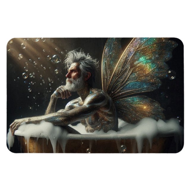 Fairy Kung tar en bath Magnet (Horisontell)