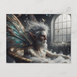 Fairy Kung tar en ed i en gyllene tub Vykort