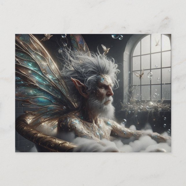 Fairy Kung tar en ed i en gyllene tub Vykort (Framsida)