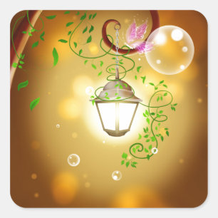Fairy Lantern Fyrkantigt Klistermärke
