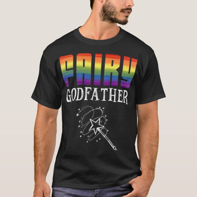 Fairy LGBT Pride Equality Awareness Godfather  T Shirt (Framsida)