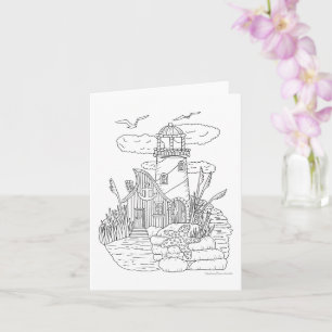 Fairy Lighthouse Färg IT You Blank Kort