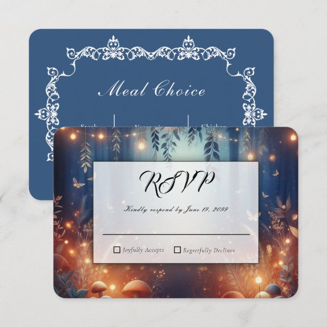 Fairy Lights and Moonlit Forest Magic OSA Kort (Fram/baksida)