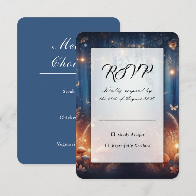 Fairy Lights and Moonlit Forest Magic OSA Kort (Fram/baksida)