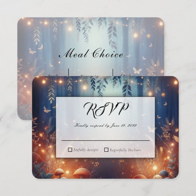 Fairy Lights and Moonlit Forest Magic OSA Kort (Fram/baksida)