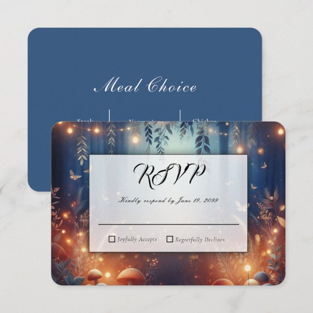 Fairy Lights and Moonlit Forest Magic OSA Kort (Fram/baksida)