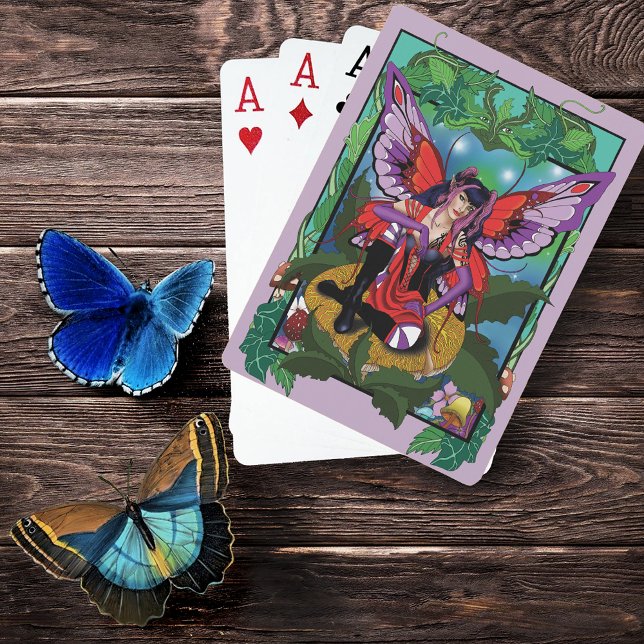 Fairy Lila Red Mushroom Gothic Casinokort (Skapare uppladdad)