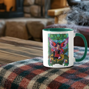 Fairy Lila Red Mushroom Gothic Mugg
