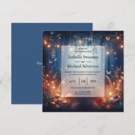 Fairy Ljus och Moonlit Forest Magic Bröllop Inbjudningar