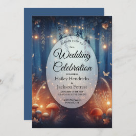 Fairy Ljus och Moonlit Forest Magic Bröllop Inbjudningar