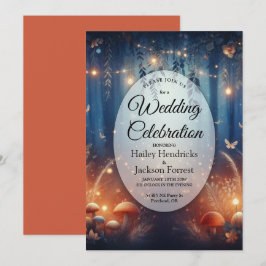 Fairy Ljus och Moonlit Forest Magic Bröllop Inbjudningar