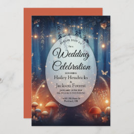 Fairy Ljus och Moonlit Forest Magic Bröllop Inbjudningar