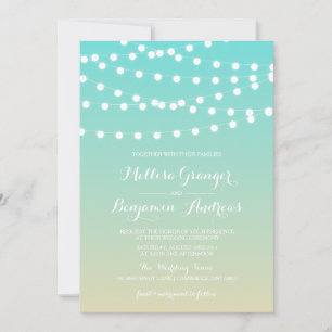 Fairy Ljus Ombre Beach Wedding bjudande in Inbjudningar