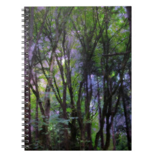 Fairy Ljus Surreal Forest Anteckningsbok Med Spiral