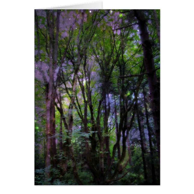 Fairy Ljus Surreal Forest Hälsningskort (Framsidan)