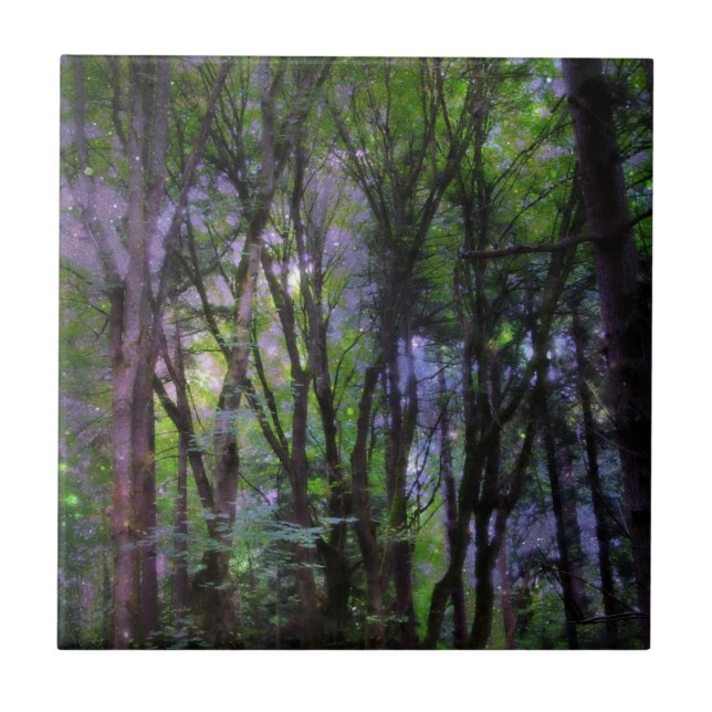 Fairy Ljus Surreal Forest Kakelplatta (Framsidan)