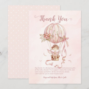 Fairy Luftballong Girl Baby Shower Tack Kort